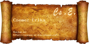 Csemez Erika névjegykártya